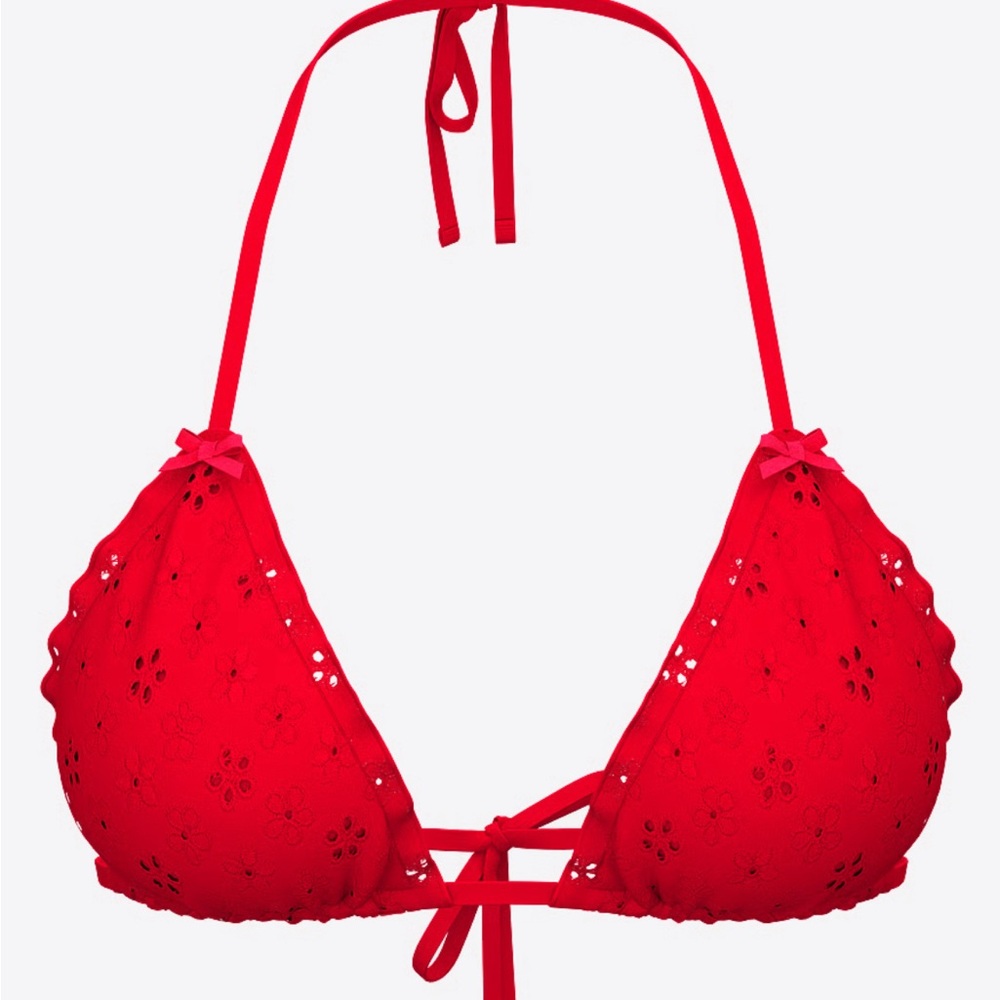 Pink by Frankie’s Bikinis Red Top NWT